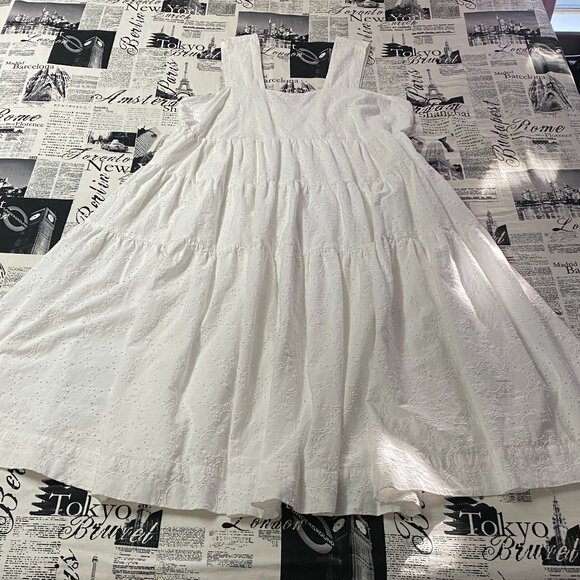 by Anthropologie Square-Neck Eyelet Tiered Midi Dress - Size 1X - Picture 3 of 6